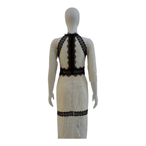 STUNNING ALEXIS LACE BLACK AND WHITE DRESS XS - Picture 5 of 6